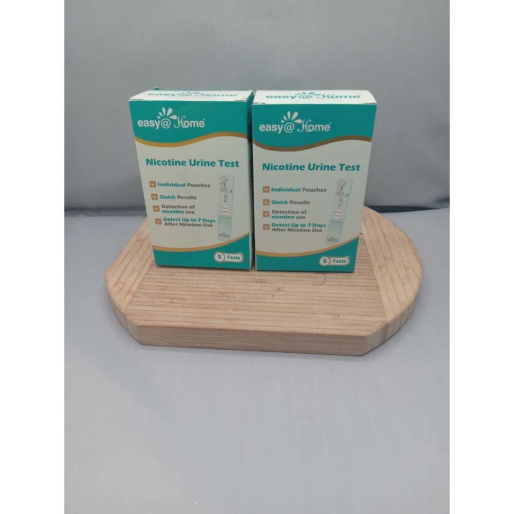 Lot of 2 Boxes easy@home Nicotine Urine Test‎ 5 Pack/Patches_Rapid Detection!